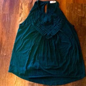 Green tank top blouse in forest green size small